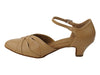 Beige Brown Leather Ballroom heels