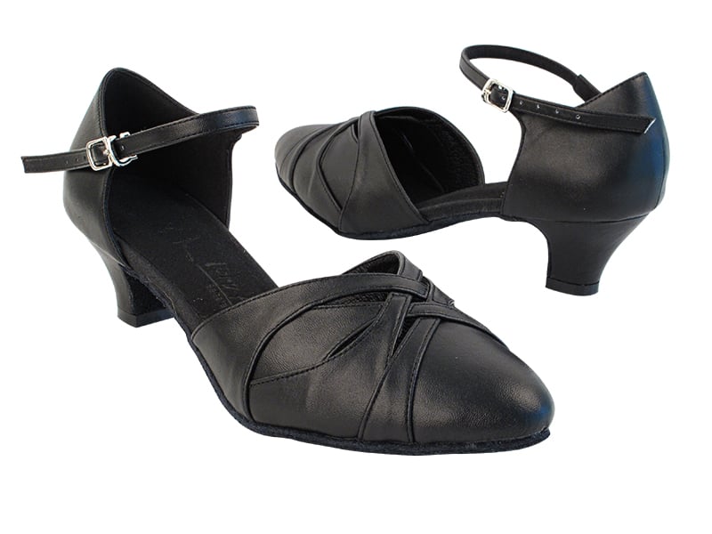 Black Leather Ballroom heels