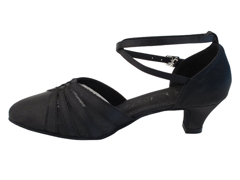 Black Satin Ballroom heels