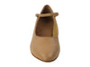 Beige Brown Leather Cuban ballroom Heel