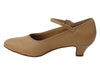 Beige Brown Leather Cuban ballroom Heel