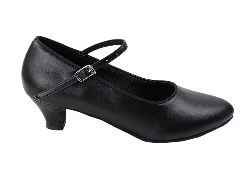 Black Leather Cuban ballroom Heel