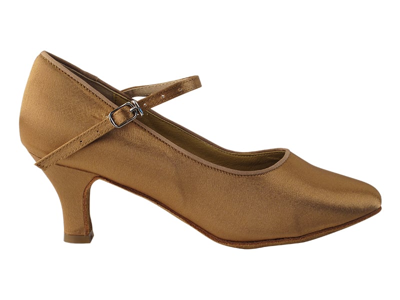 Brown satin dance heels