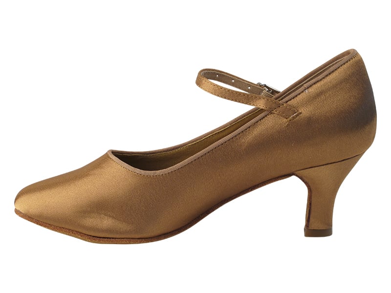 Brown satin dance heels