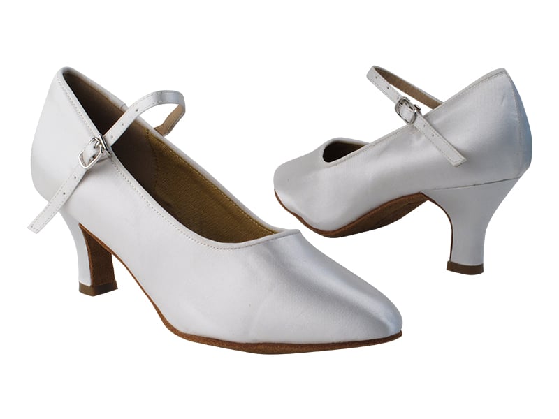 White satin dance heels