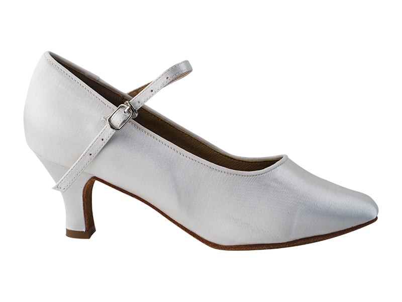 White satin dance heels