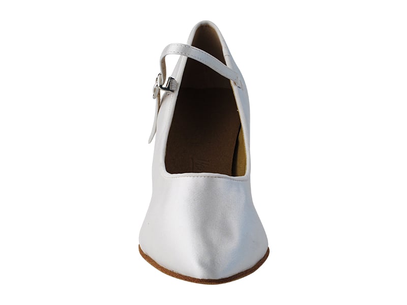 White satin dance heels