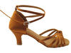 Dark tan satin ballroom heels