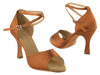 Dark tan satin ballroom heels