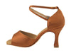 Dark tan satin ballroom heels