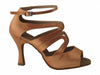 Tan satin ballroom heels: sophisticated footwear for dancers