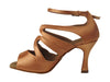 Tan satin ballroom heels: sophisticated footwear for dancers