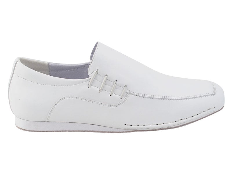 White leather dance shoes