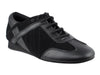 Black leather and suede dance sneakers