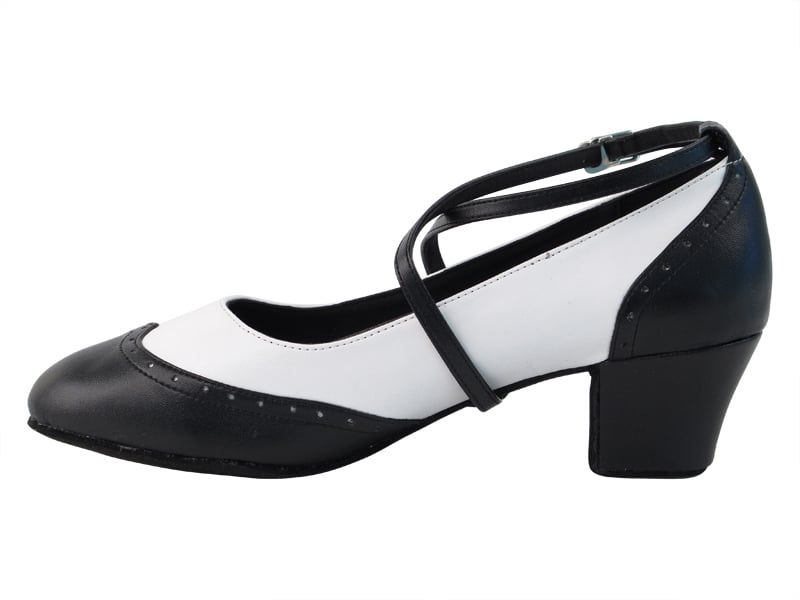 Black & White Leather dance heels