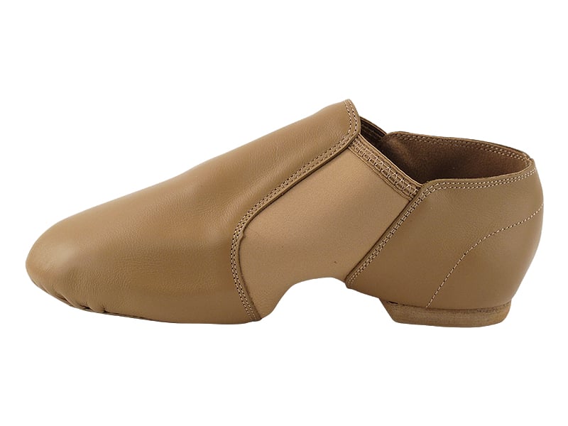 Beige brown leather jazz shoes