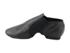 Split black leather jazz shoes: versatile, supportive footwear