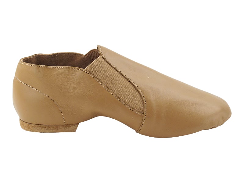 Beige brown leather jazz shoes