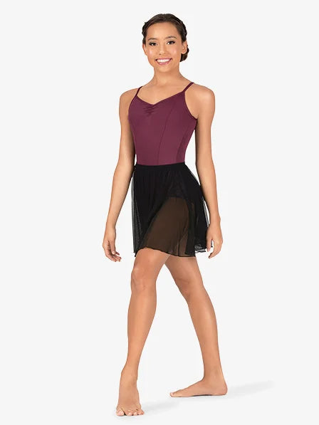 Girls Pull-On Mesh Black Skirt