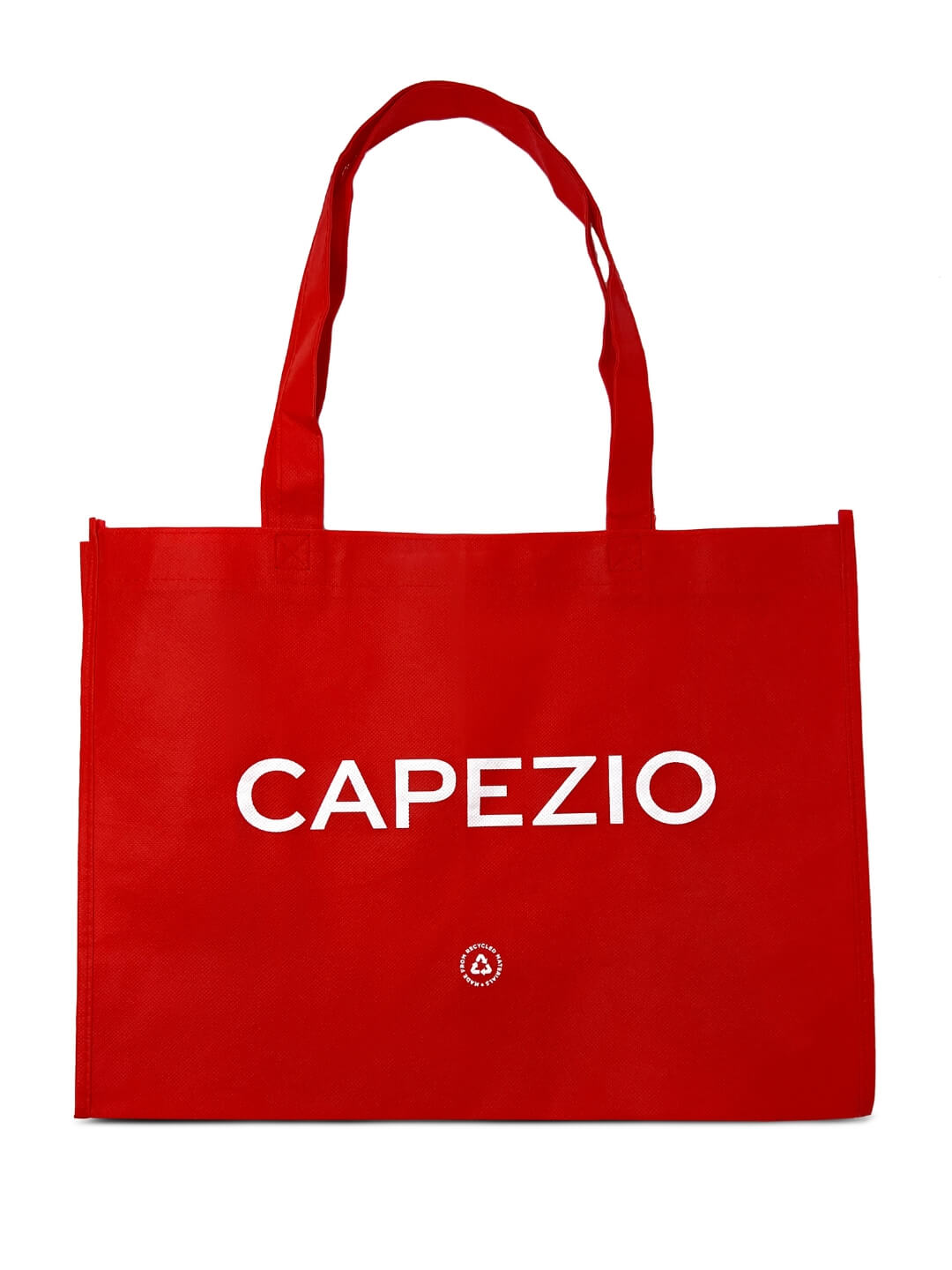 Red eco-friendly shopping tote made from sustainable materials