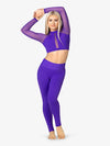 Womens Compression High Waist Purple Dance Legging
