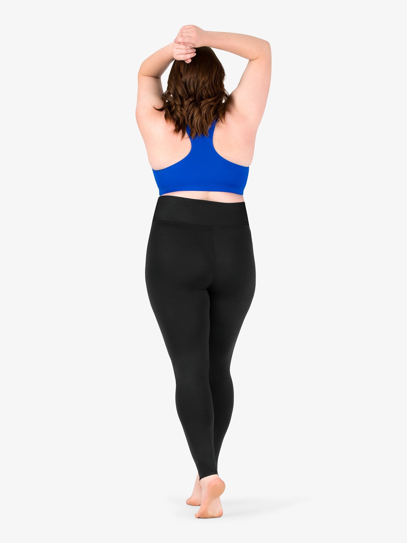 Womens Plus Size Compression High Waist Black Dance Legging