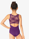 Girls Floral Lace Tank Purple Leotard