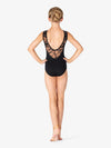 Girls Low-Back Lace Tank Black Leotard