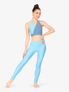 Womens High Waist Blue Dance Leggings