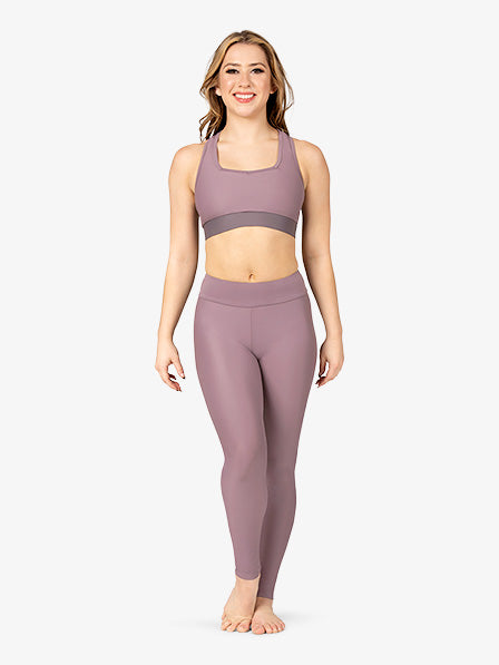 Womens High Waist Violet Dance Leggings