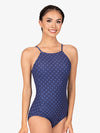 Womens Midnight Daisy Scallop Camisole Blue Leotard