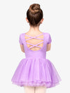 Girls Cross Back Tutu Purple Dress