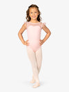 Girls Mesh Ruffle Sleeve Pink Leotard