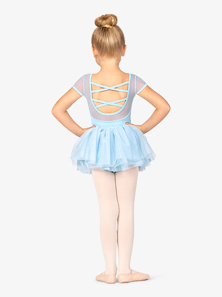 Girls Mesh Pull On Blue Tutu Skirt