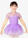 Girls Short Sleeve Star Purple Dress