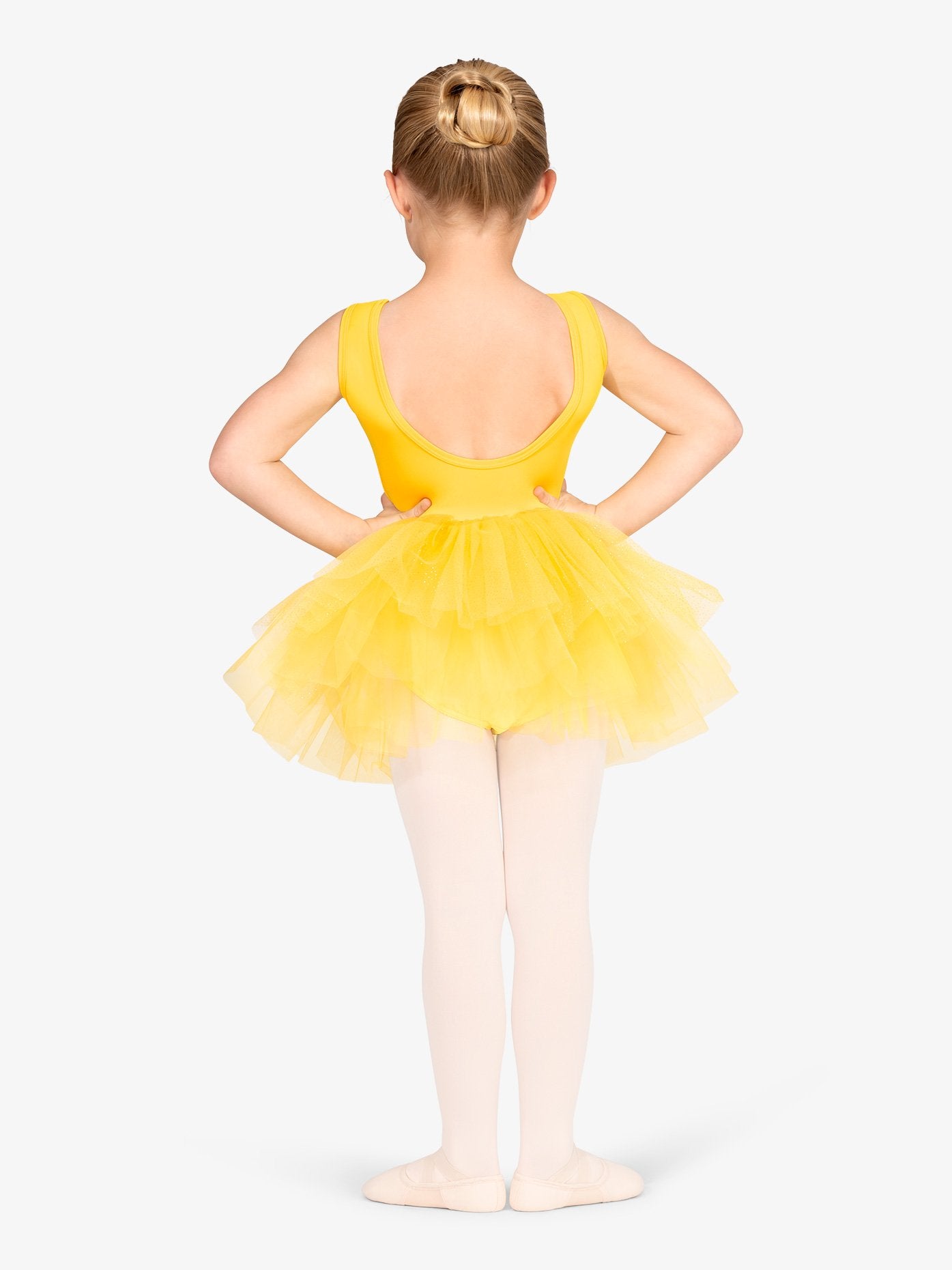 Girls Tank Glitter Yellow Dress