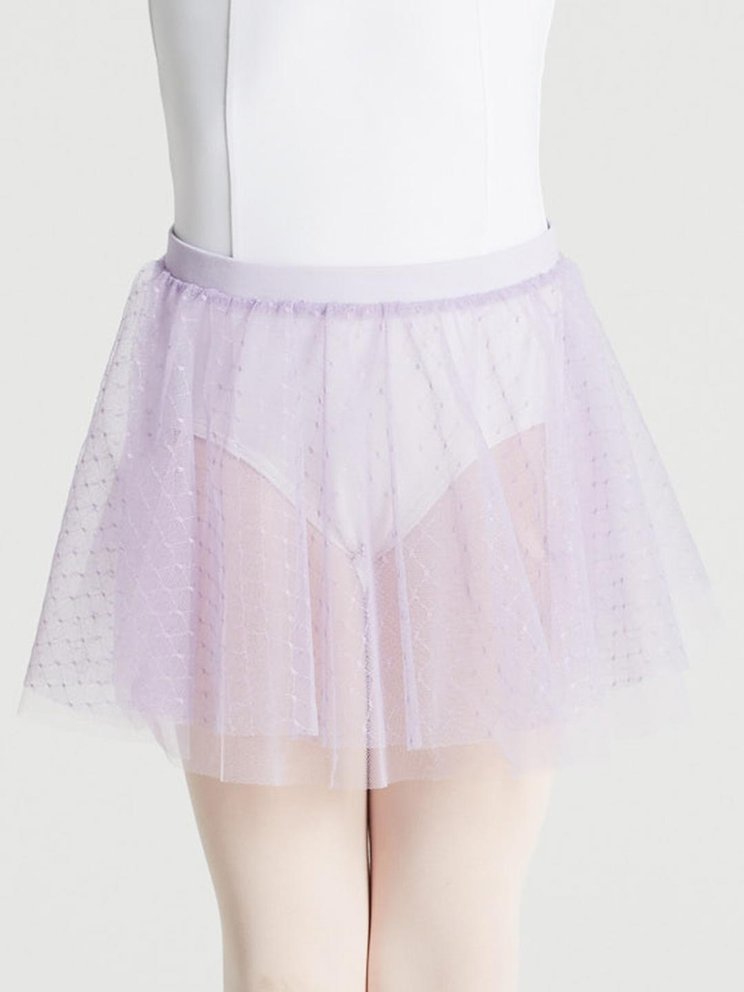 Double layer pull-on skirt for girls, featuring a layered design