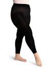 Footless tights with self-knit waistband for comfort - black