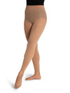 Footless tights with self-knit waistband for comfort - tan