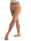 Footless tights with self-knit waistband for comfort - tan