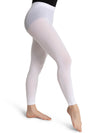 Footless tights with self-knit waistband for comfort - white