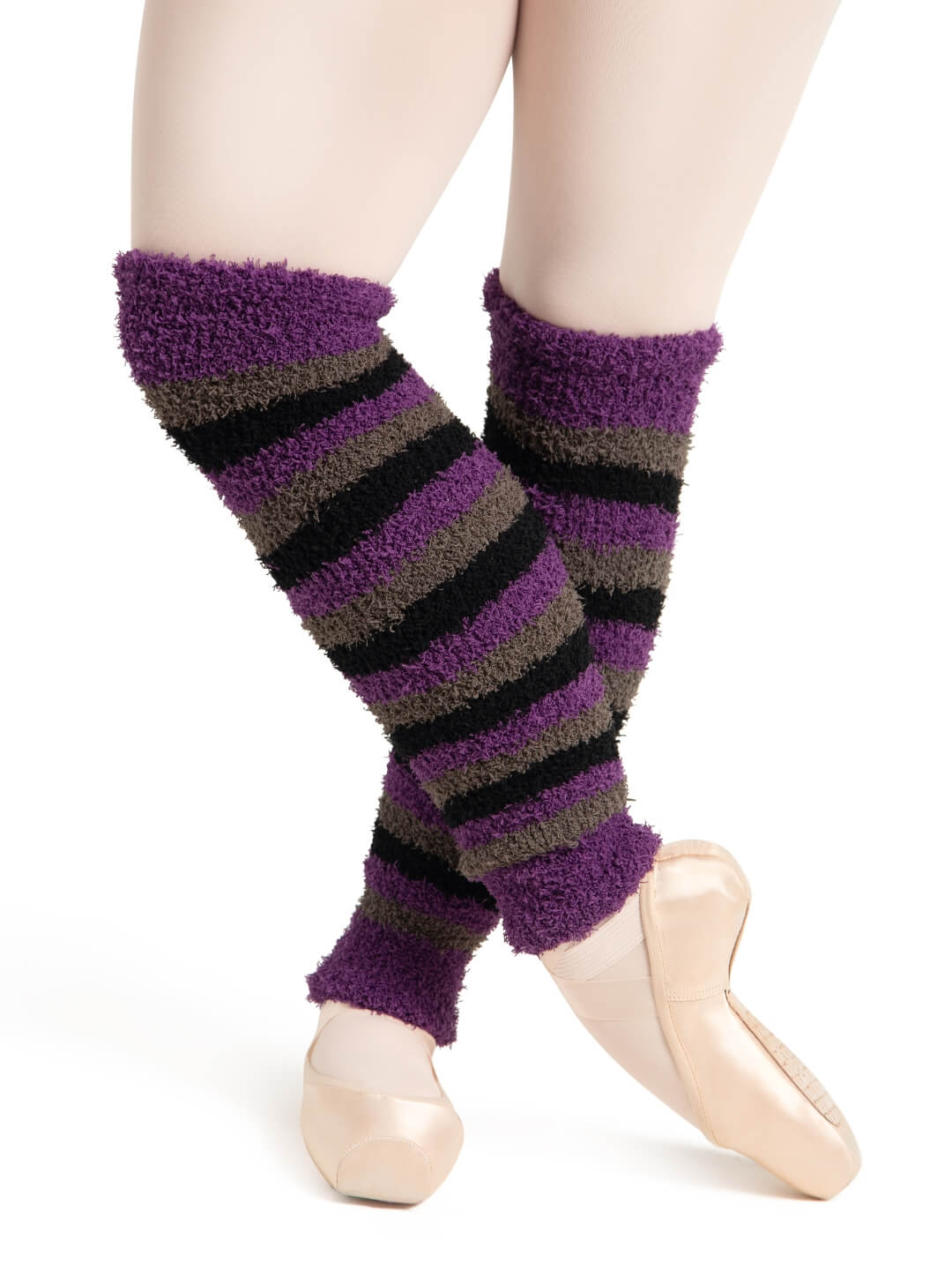 Harmonie 18-inch striped pamper legwarmer, offering a cozy and stylish fit 