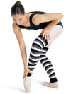 Harmonie 24-inch striped pamper legwarmer, offering warmth and style