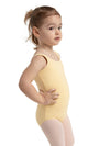 High-neck tank leotard for girls, featuring a sleek and comfortable design - yellow