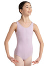 High-neck tank leotard for girls, featuring a sleek and comfortable design - pink