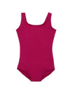 High-neck tank leotard for girls, featuring a sleek and comfortable design - magenta