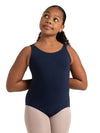 High-neck tank leotard for girls, featuring a sleek and comfortable design - purple
