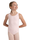 High-neck tank leotard for girls, featuring a sleek and comfortable design - light pink