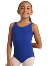 High-neck tank leotard for girls, featuring a sleek and comfortable design - purple