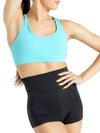 High Waisted Shorts, stylish and comfortable with a flattering fit for activewear - black